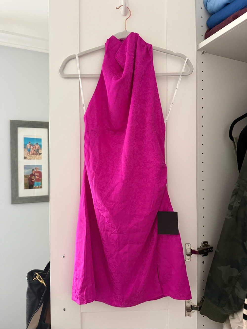 Lulu's Fuchsia Halter Mini Dress